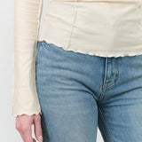 Baserange Apparel Womens Tees Omato Turtleneck in Off White