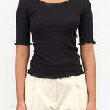 Baserange Apparel Womens Tees Pama 3/4 Top in Black