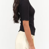 Baserange Apparel Womens Tees Pama 3/4 Top in Black