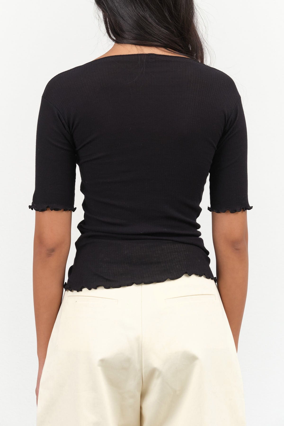 Baserange Apparel Womens Tees Pama 3/4 Top in Black