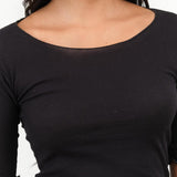 Baserange Apparel Womens Tees Pama 3/4 Top in Black