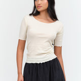 Baserange Apparel Womens Tees Pama 3/4 Top in Off White Off White / XSmall