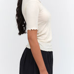 Baserange Apparel Womens Tees Pama 3/4 Top in Off White