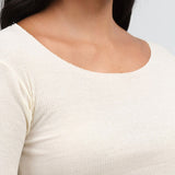 Baserange Apparel Womens Tees Pama 3/4 Top in Off White
