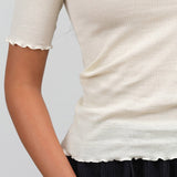 Baserange Apparel Womens Tees Pama 3/4 Top in Off White