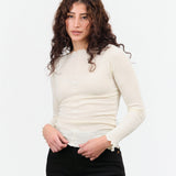 Baserange Apparel Womens Tees Pama Long Sleeve in Off White Off White / XSmall