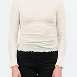 Baserange Apparel Womens Tees Pama Long Sleeve in Off White