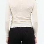 Baserange Apparel Womens Tees Pama Long Sleeve in Off White