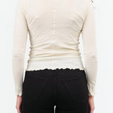 Baserange Apparel Womens Tees Pama Long Sleeve in Off White