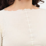 Baserange Apparel Womens Tees Pama Long Sleeve in Off White