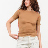 Baserange Apparel Womens Tees Vein Tee Shirt in Alamillo Brown