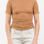 Baserange Apparel Womens Tees Vein Tee Shirt in Alamillo Brown