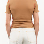 Baserange Apparel Womens Tees Vein Tee Shirt in Alamillo Brown