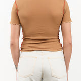 Baserange Apparel Womens Tees Vein Tee Shirt in Alamillo Brown