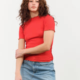 Baserange Apparel Womens Tees Vein Tee Shirt in My Red