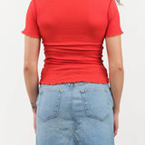Baserange Apparel Womens Tees Vein Tee Shirt in My Red