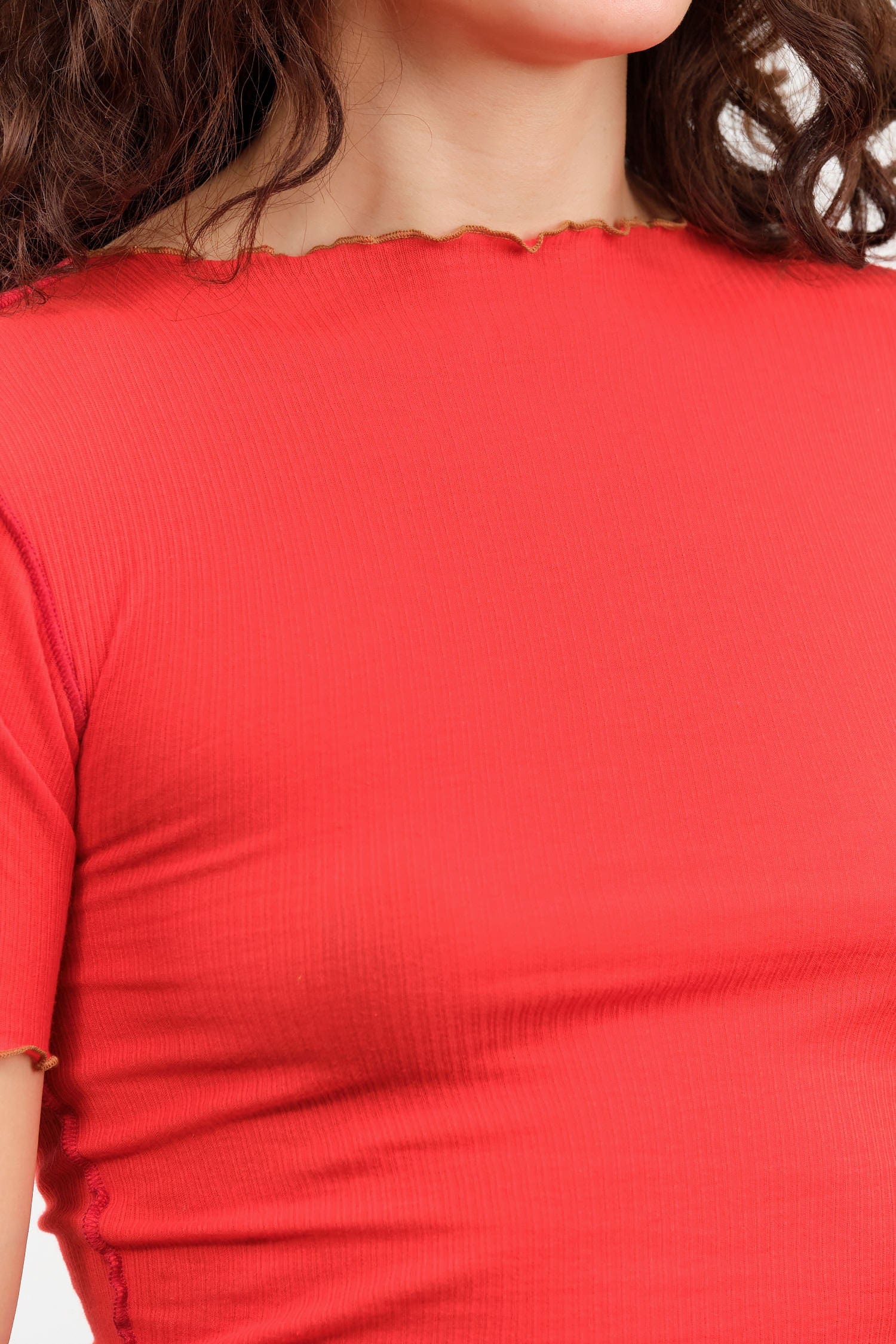 Baserange Apparel Womens Tees Vein Tee Shirt in My Red