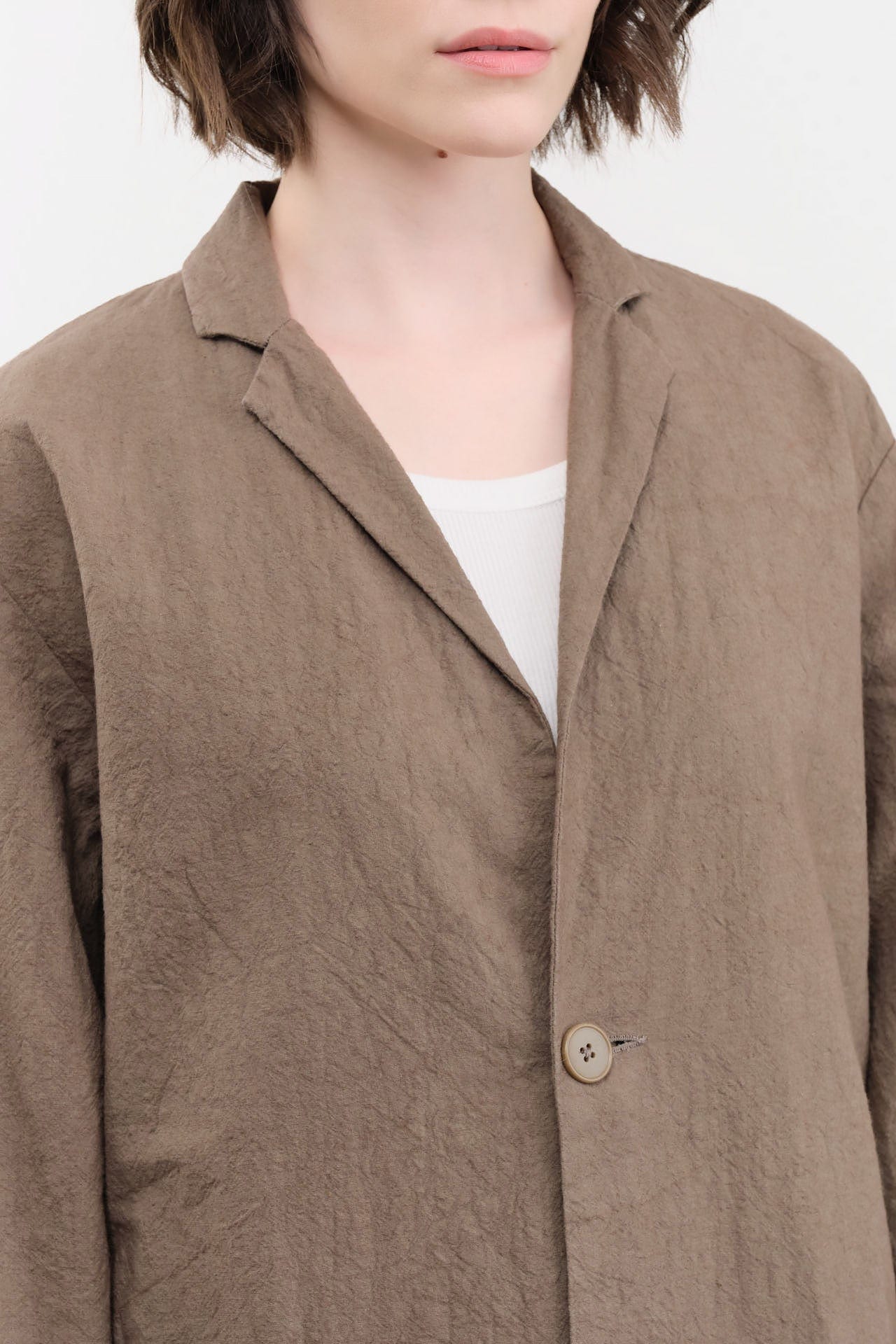 Black Crane Apparel Womens Outerwear Crinkled Coat