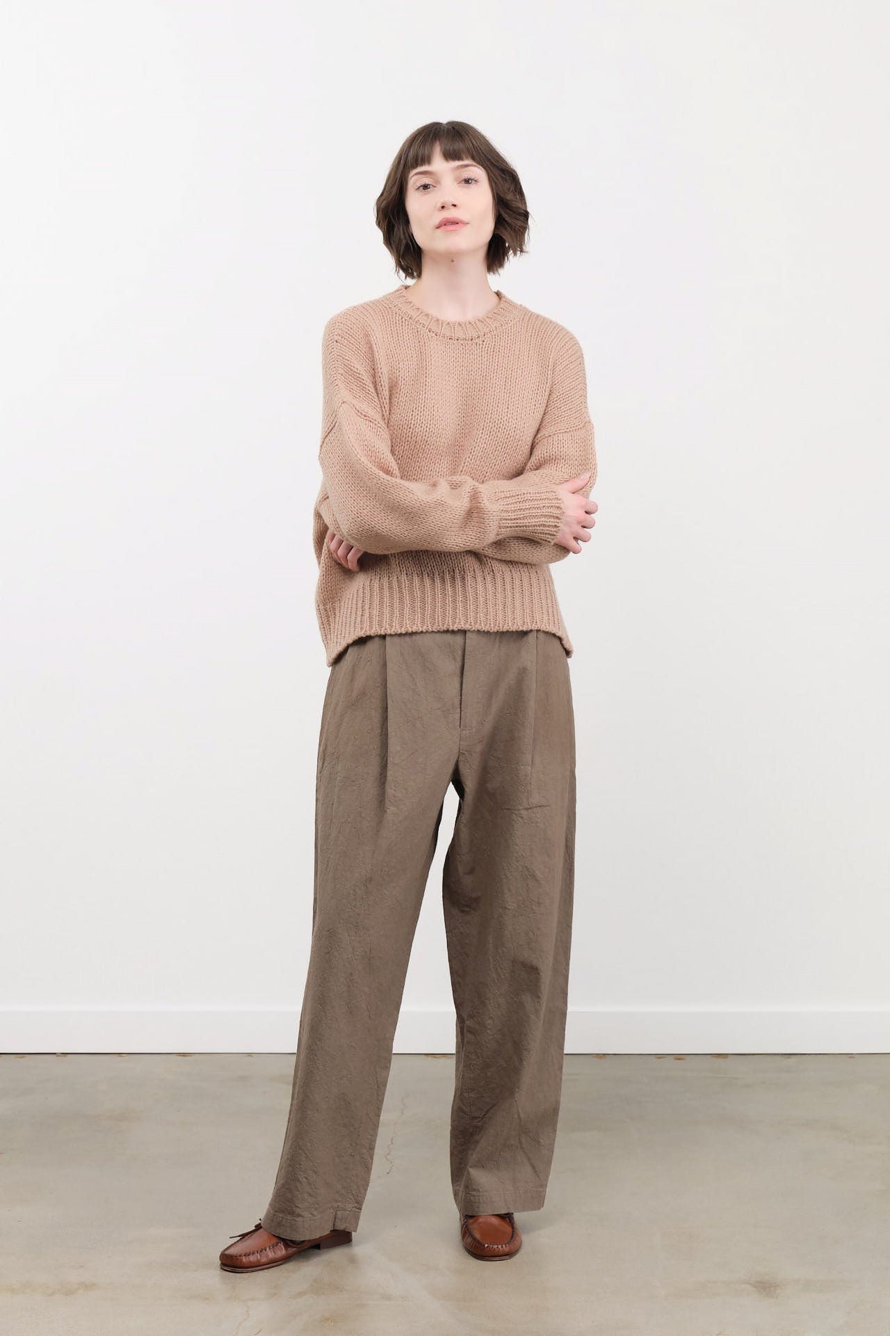 Black Crane Apparel Womens Pants Crinkled Trousers