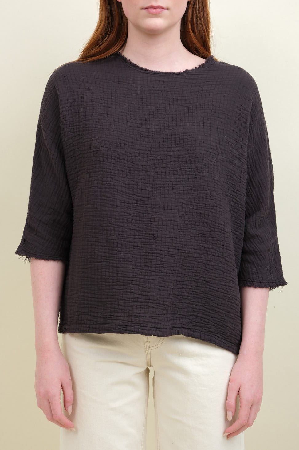 Front of Dolman Top in Graphite
