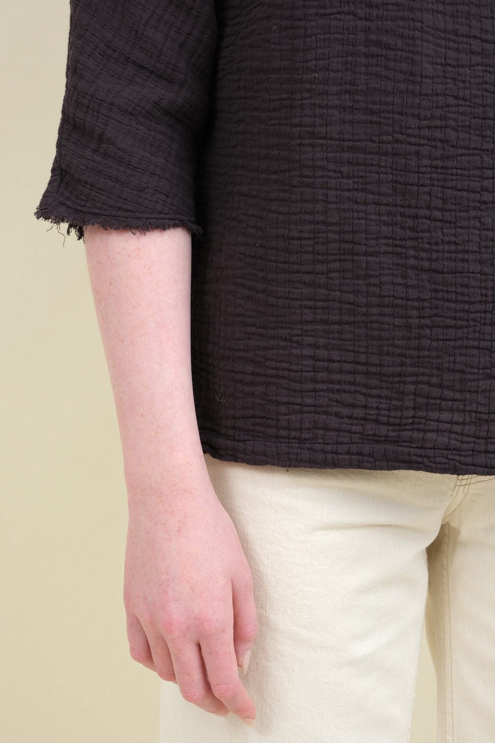 Sleeve on Dolman Top in Graphite