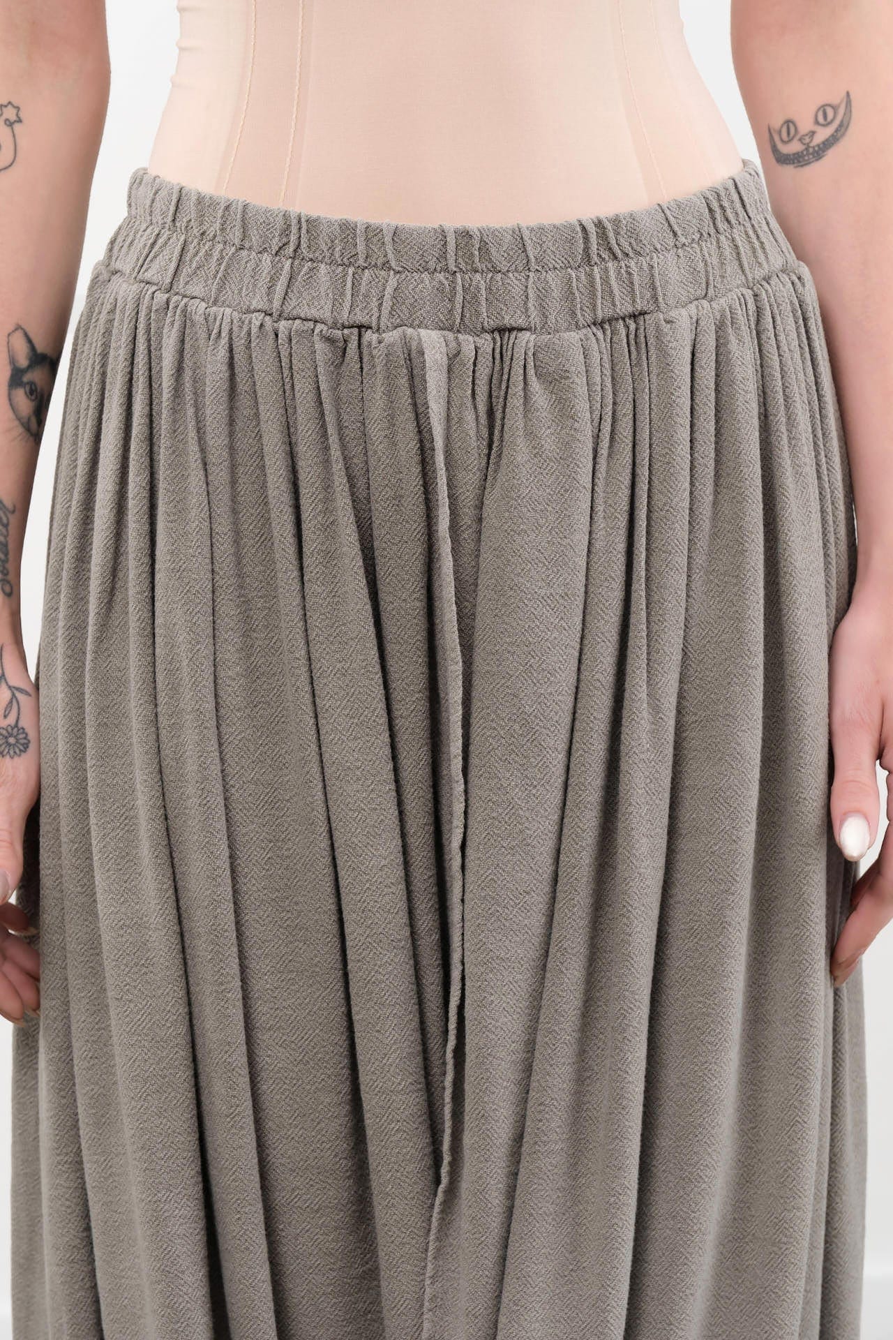 Black Crane Apparel Womens Skirts Double Layered Drapy Skirt