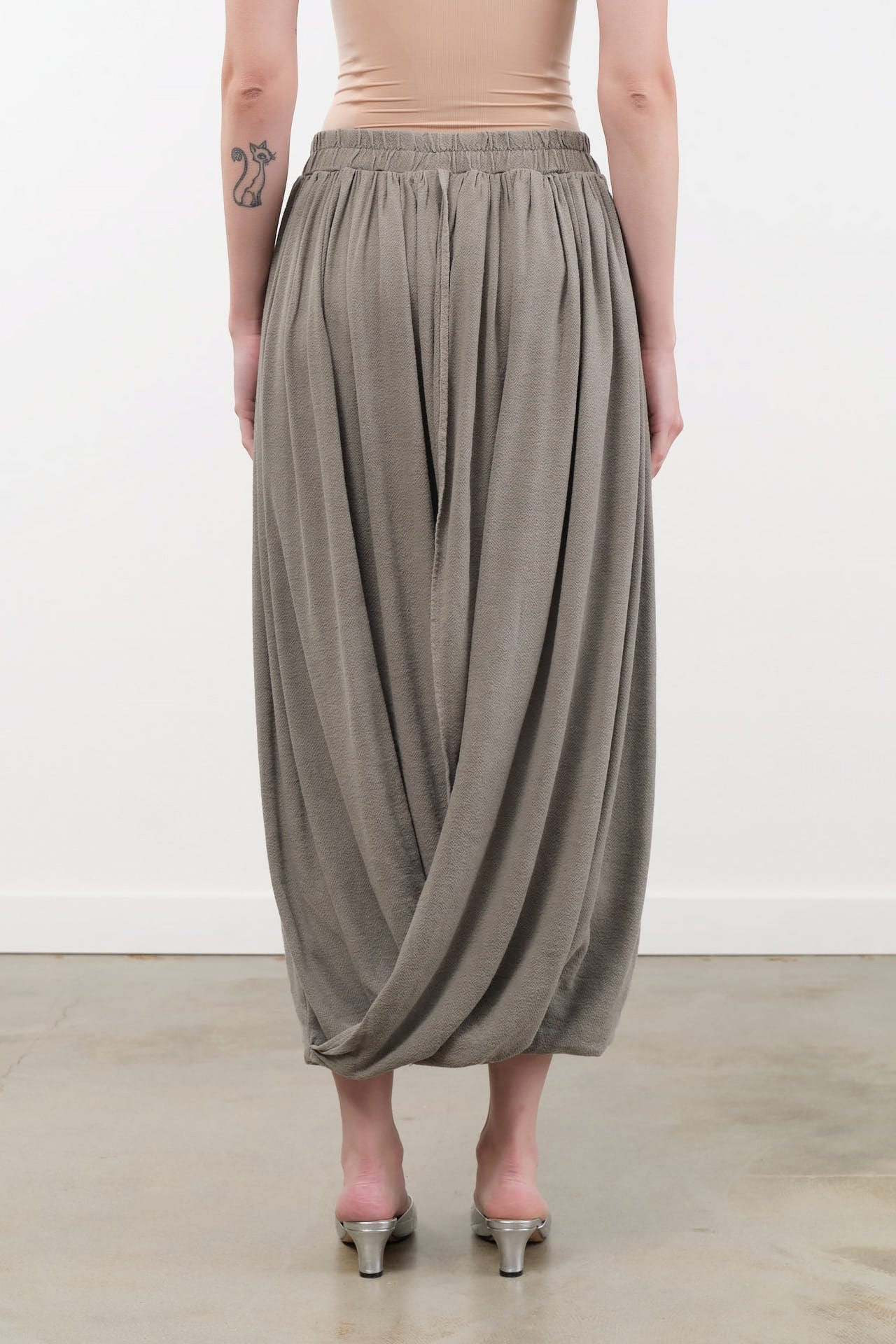 Black Crane Apparel Womens Skirts Double Layered Drapy Skirt