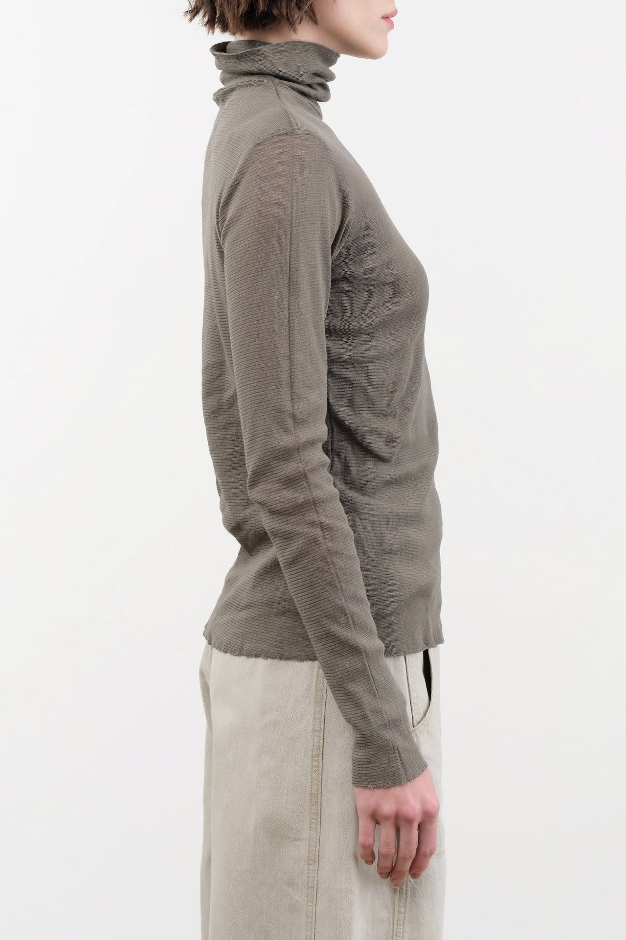 Black Crane Apparel Womens Sweaters Double Mesh Turtleneck