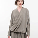 Black Crane Apparel Womens Blouses Drapy Shirt