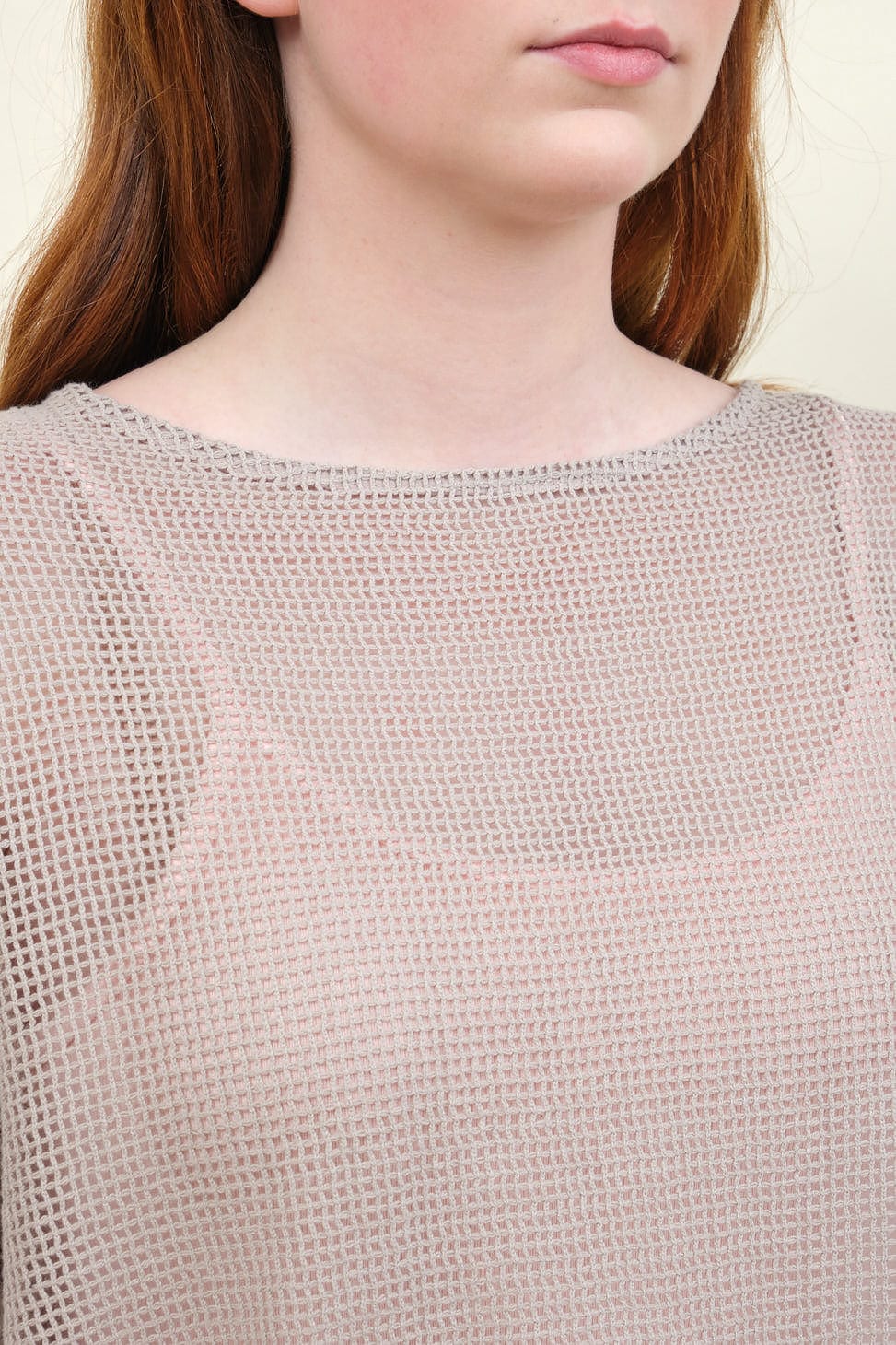 Neckline on Fishnet Top