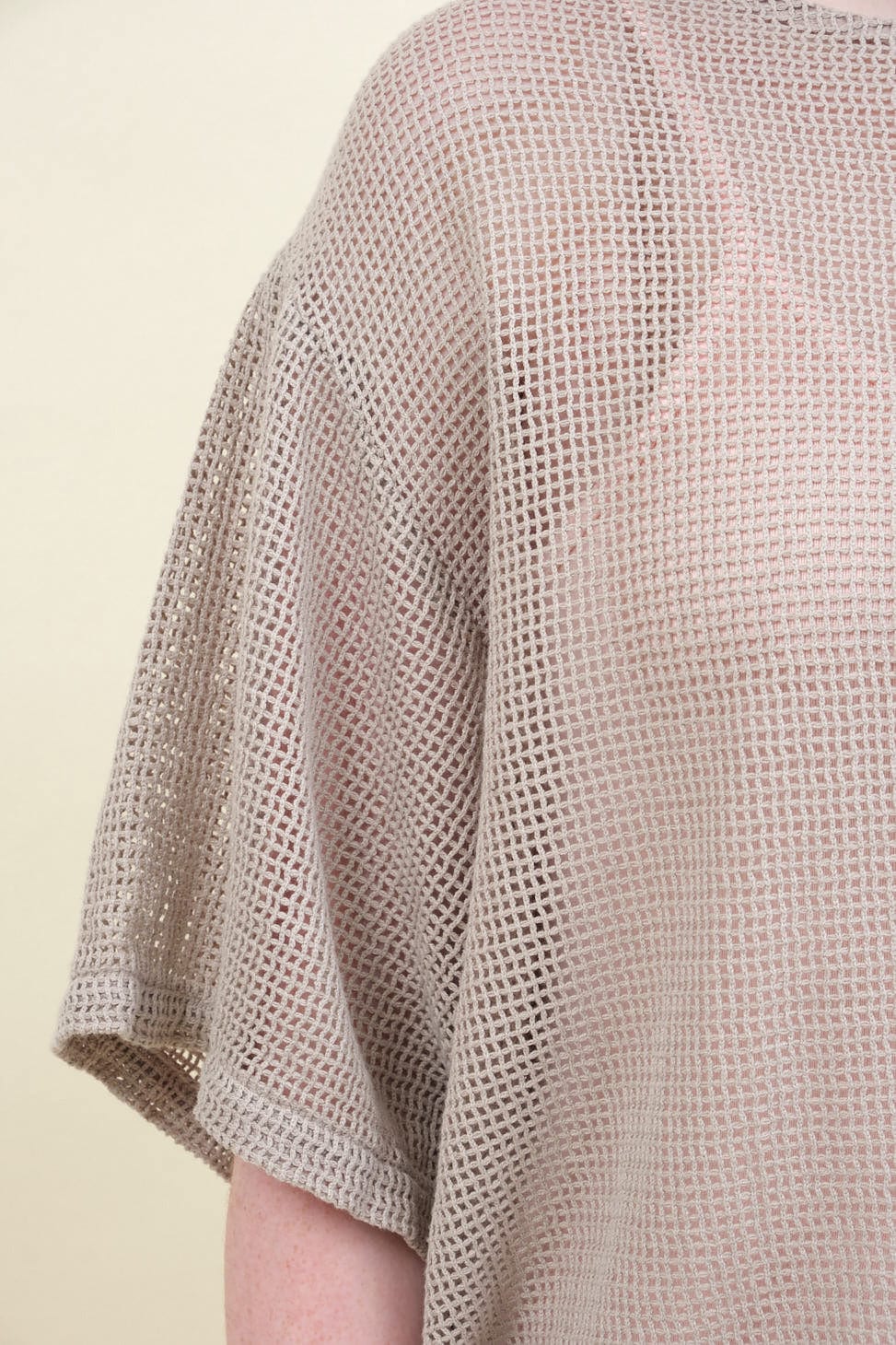 Sleeve on Fishnet Top