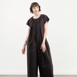 Black Crane Apparel Womens Jumpsuit Shirred Jumpsuit