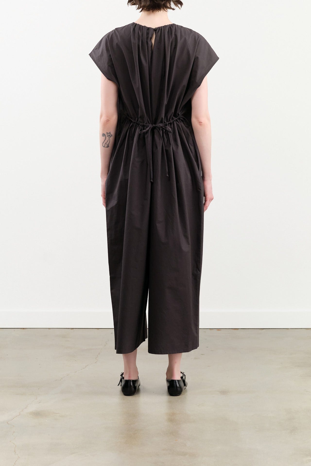 Black Crane Apparel Womens Jumpsuit Shirred Jumpsuit