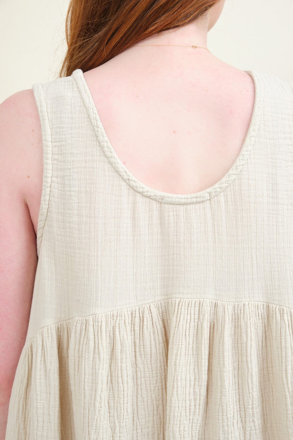 Back scoop on Tank Dress in Cloud