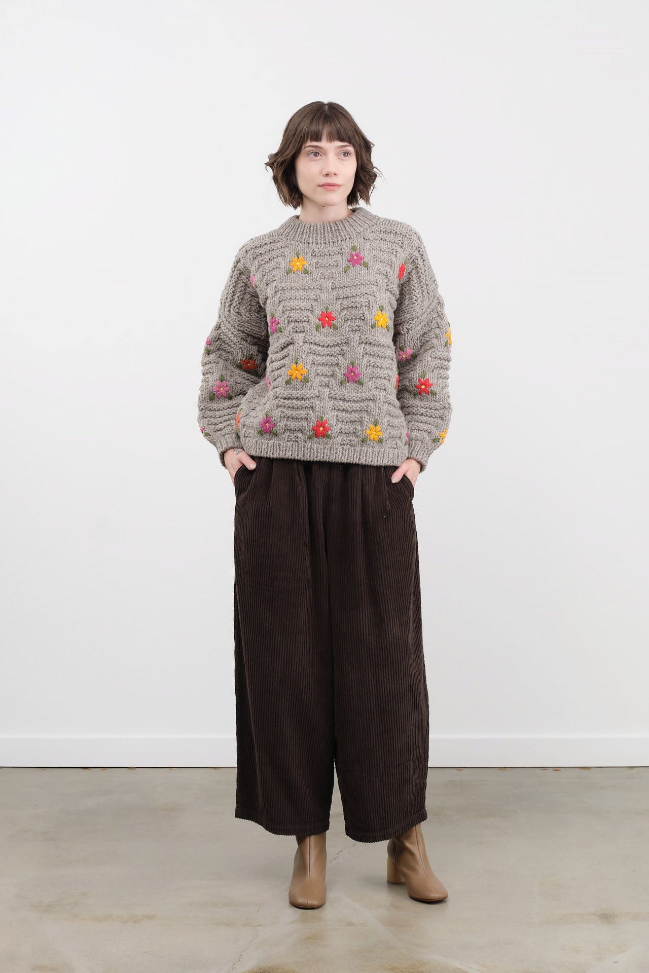 Black Crane Apparel Womens Pants Wide Pants in Dark Forest