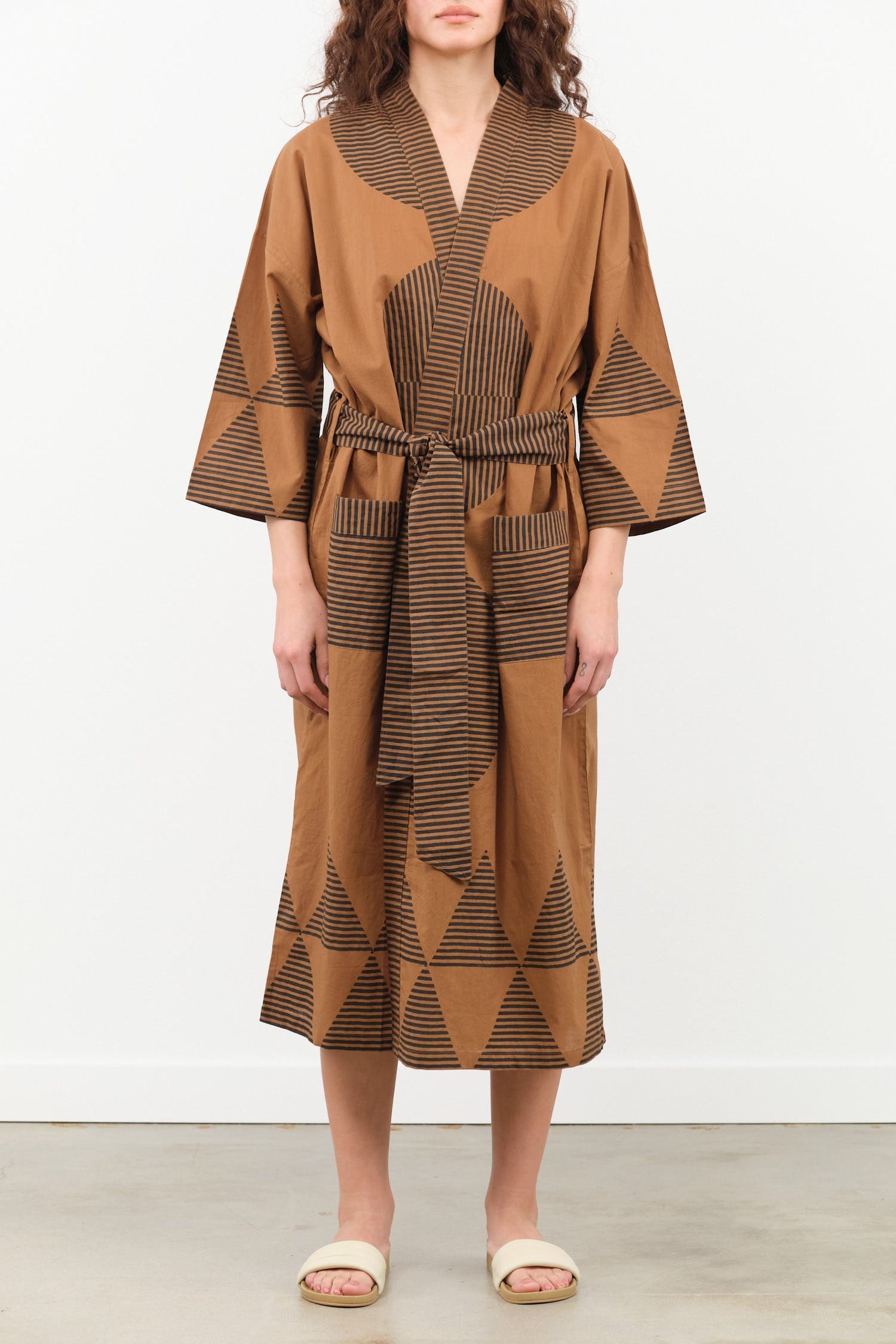 Block Shop Textiles Apparel Womens Lounge Temple Robe