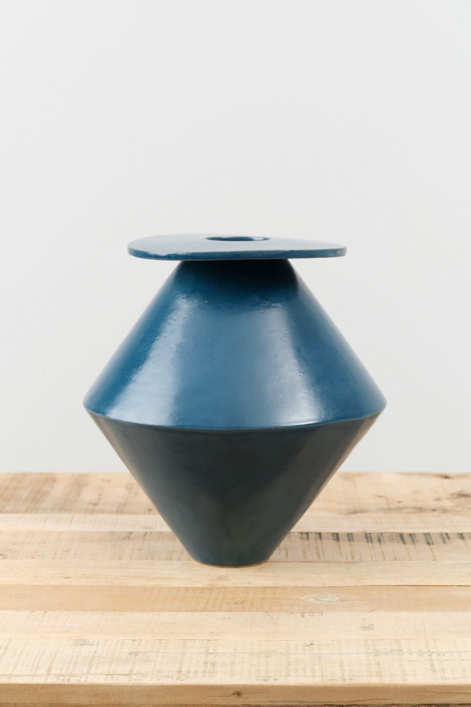 BZippy Art Ceramics Jumbo Diamond Vase Almost Teal