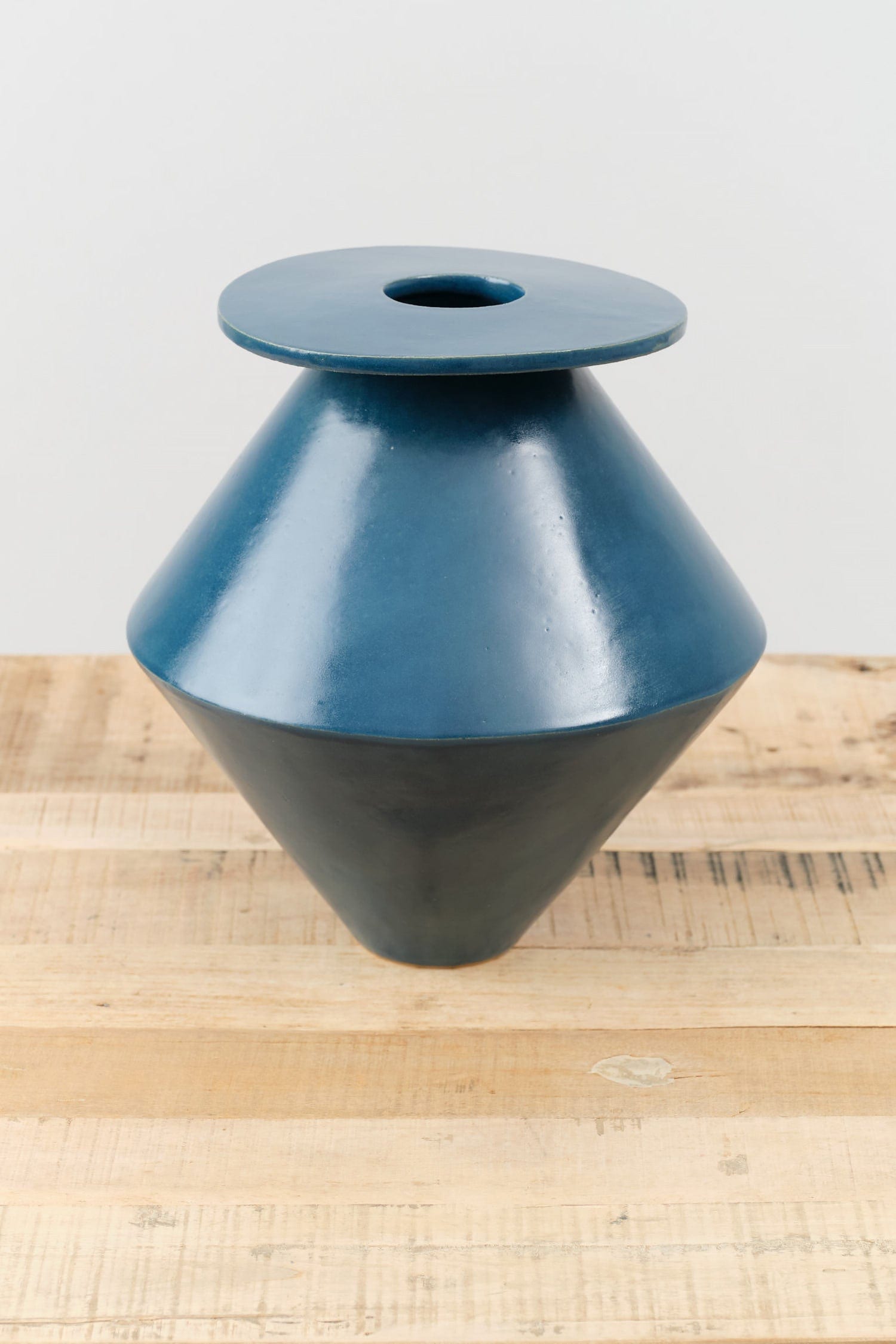 BZippy Art Ceramics Jumbo Diamond Vase Almost Teal