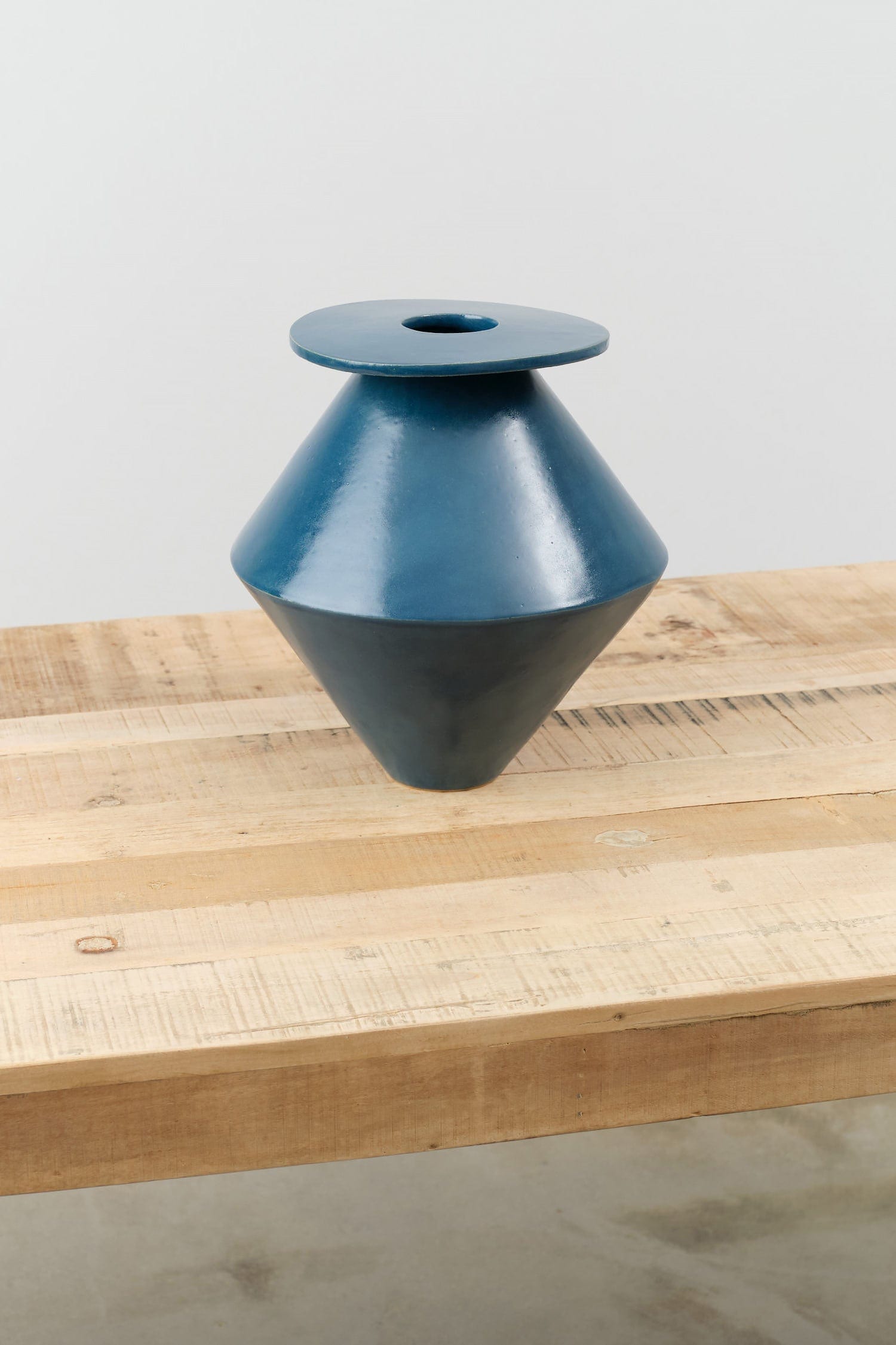 BZippy Art Ceramics Jumbo Diamond Vase Almost Teal