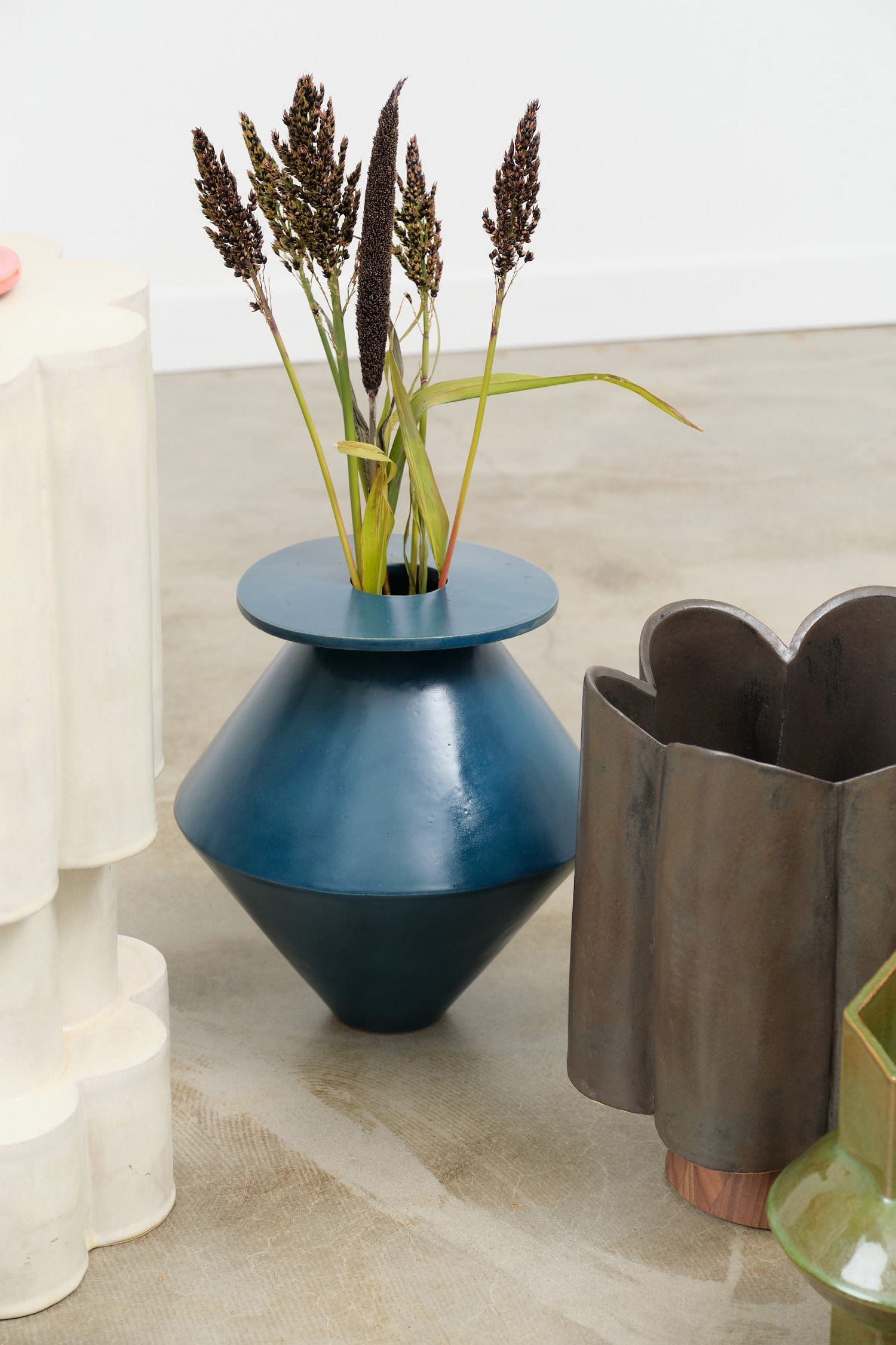 BZippy Art Ceramics Jumbo Diamond Vase Almost Teal