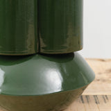 BZippy Art Ceramics Oval Scallop Vase Chrome Green