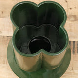BZippy Art Ceramics Oval Scallop Vase Chrome Green