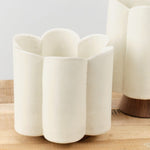 BZippy Art Ceramics Short Scallop Vase in Cream Cream