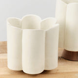 BZippy Art Ceramics Short Scallop Vase in Cream Cream