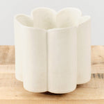 BZippy Art Ceramics Short Scallop Vase in Cream Cream