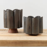 BZippy Art Ceramics Short Scallop Vase in Iron Gate Iron Gate