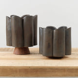 BZippy Art Ceramics Short Scallop Vase in Iron Gate Iron Gate