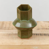BZippy Art Ceramics Small Oval Vase in Analine Green Analine Green
