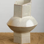 Ceramic Small Oval Vase in Gloss Tan