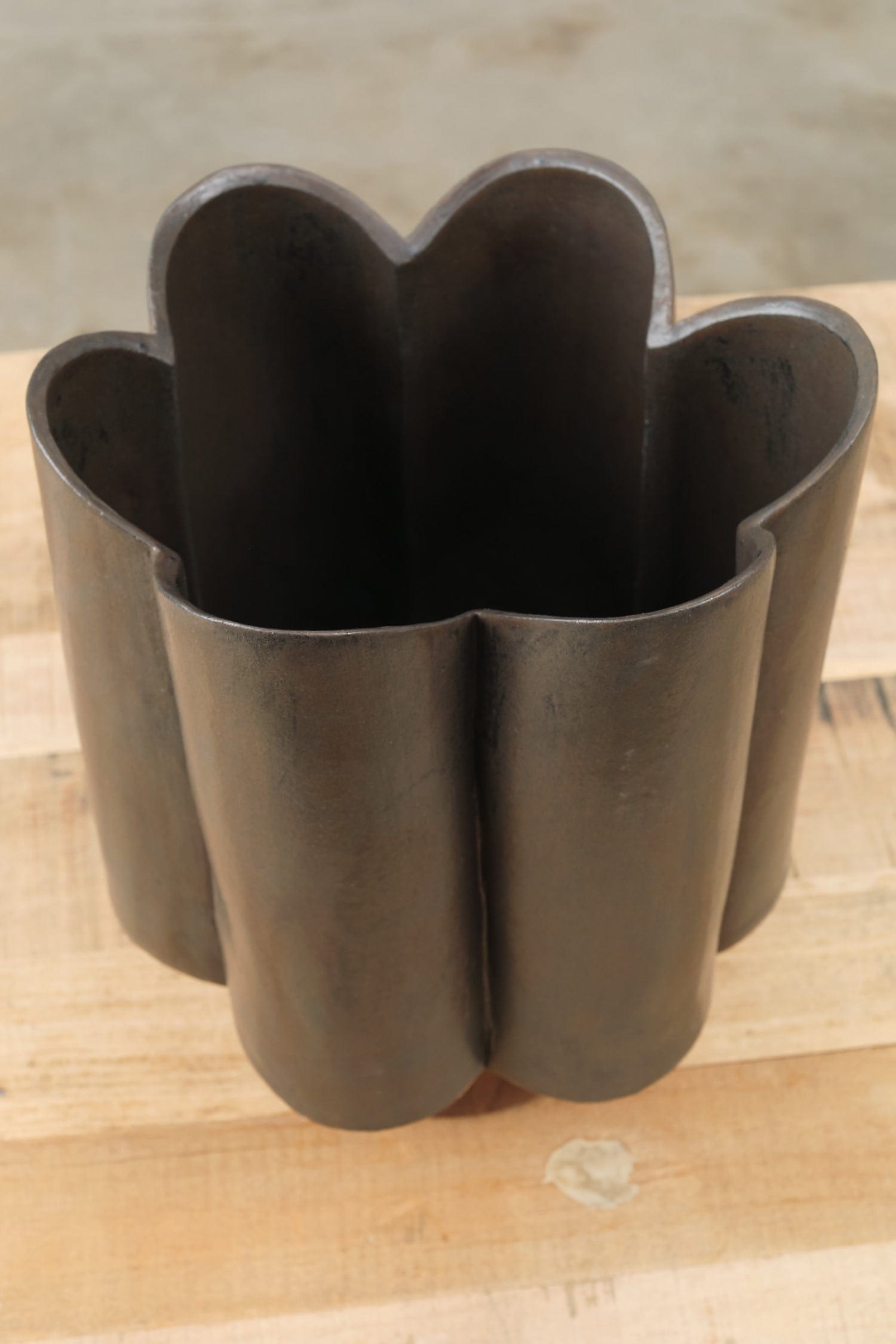 BZippy Art Ceramics Tall Scallop Vase in Iron Gate Iron Gate / 10.25" L x 8.75" W x 13" H